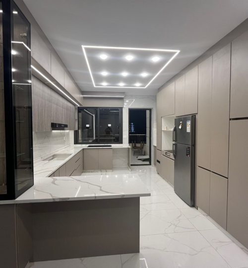 Modern kitchen with sleek design.